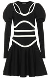 Cut-Out Knitted Dress, Black
