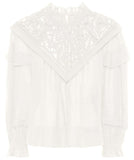 'Geoffrey' Linen Peasant Top, White | DESIGNER INSPIRED FASHIONS