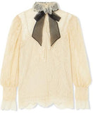 Pussy-Bow Lace Blouse