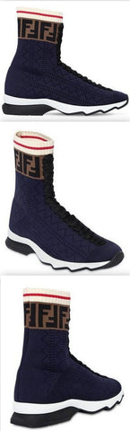 'Rockoko' High Top Knit Sneakers