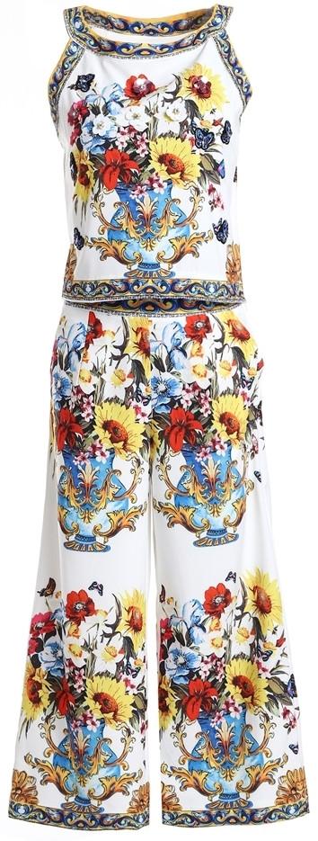 Bouquet Print Top and Cropped Capri Pant Set *Low Stock*