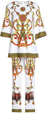 Printed Half-Sleeve Top and Cropped Pant Set