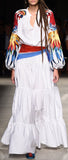 Printed-Sleeve Maxi Dress | DESIGNER INSPIRED FASHIONS