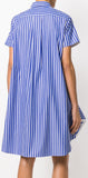 Striped Zipped Peplum Shirt Dress
