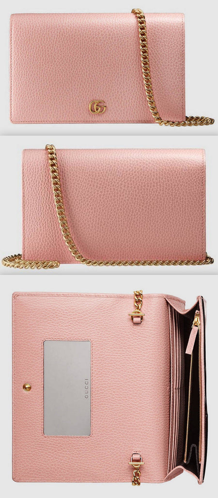 GG Marmont Leather Mini Chain Bag, Light Pink