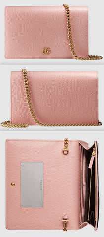 GG Marmont Leather Mini Chain Bag, Light Pink