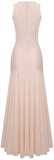 Low-Cut Beaded Stretch Mesh Gown