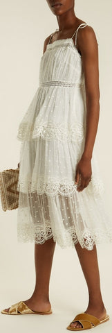 Meridian Circle-Lace Silk Dress