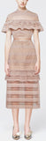Crochet Cut-Out Ruffle Midi Dress