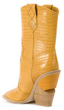 Crocodile-Embossed Ankle Boots