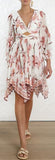 Corsage Pleat Mini Dress, Pink