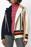 Multi-Panel Cable-Knit Sweater