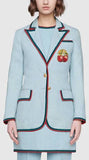 Denim Jacket with Cherry Patch