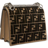 Kan I Small Flocked Leather Shoulder Bag