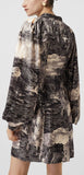 'Dreamscape' Print Silk Shirt-Dress
