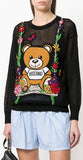 Mesh Teddy Swing Sweater - Black, Pink, Blue