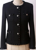 Black Woven Tweed Jacket