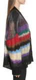 Stripe Mohair & Wool Blend Cardigan