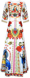 Mixed Print Maxi Dress
