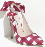Gingham Slingback Sandals - (Orange, Blue, Red, Green) - DESIGNER INSPIRED FASHIONS