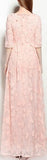 Butterfly-Embroidered Mesh Gown, Pink | DESIGNER INSPIRED FASHIONS