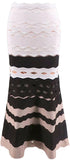 Cut-Out Jacquard Scalloped Midi Bandage Skirt