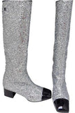 Glitter High Boots, Silver