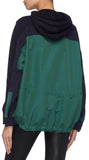 Color-Block Contrast-Back Zip Hoodie, Navy/Green