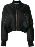 Cropped Embellished Bomber Jacket