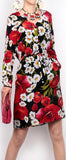 Daisy & Poppy Print Shirt Dress