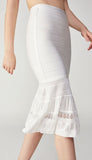 Off-the-Shoulder Bandage Knit Flared Sleeve Top and Skirt Set
