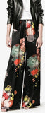 Flower Print Wide-Leg Trousers