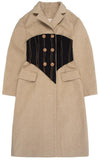 Triple-Breasted Corset Coat, Beige