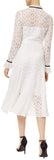 'Eclipse' Corded Lace Midi Dress, White
