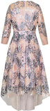Hi-Low Floral-Embroidered Tulle Dress