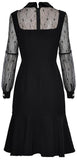 Black Lace-Paneled Buttoned Dress