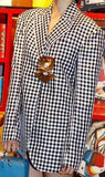 Pearl and Shell Embellished Gingham Jacket