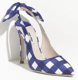 Gingham Slingback Sandals - (Orange, Blue, Red, Green) - DESIGNER INSPIRED FASHIONS
