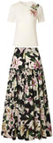 Embellished T-Shirt and Floral-Print Midi Skirt | DESIGNER INSPIRED FASHIONS