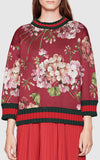 Blooms Printed Ribbed Sweatshirt - DESIGNER INSPIRED FASHIONS