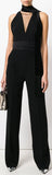 Black Scarf Neck Jumpsuit