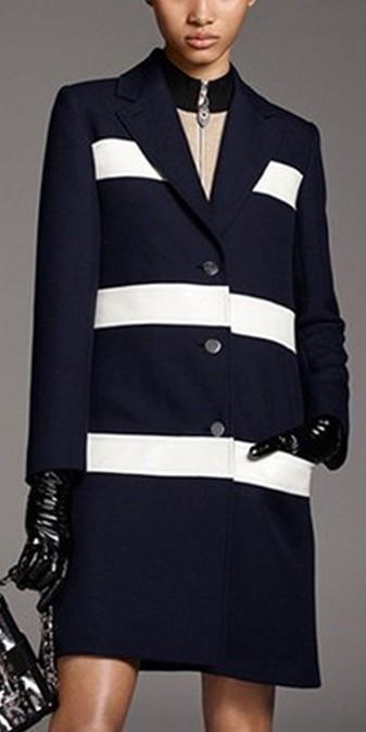 Color-Block Stripe Coat - DESIGNER INSPIRED FASHIONS