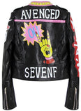 Embellished 'Rock Group' Faux Leather Jacket - DESIGNER INSPIRED FASHIONS