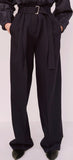 Belted High-Waist Pants in Black - DESIGNER INSPIRED FASHIONS