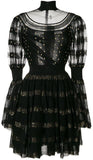 Black High Neck Embroidered Detail Dress