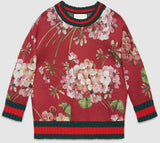 Blooms Printed Ribbed Sweatshirt - DESIGNER INSPIRED FASHIONS