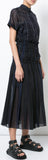 Sheer Organza Pleated Dress