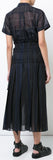 Sheer Organza Pleated Dress