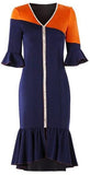 Color-Block Crystal-Embellished Dress