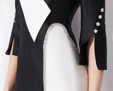 Crystal-Trimmed Two-Tone Cocktail Dress | DESIGNER INSPIRED FASHIONS